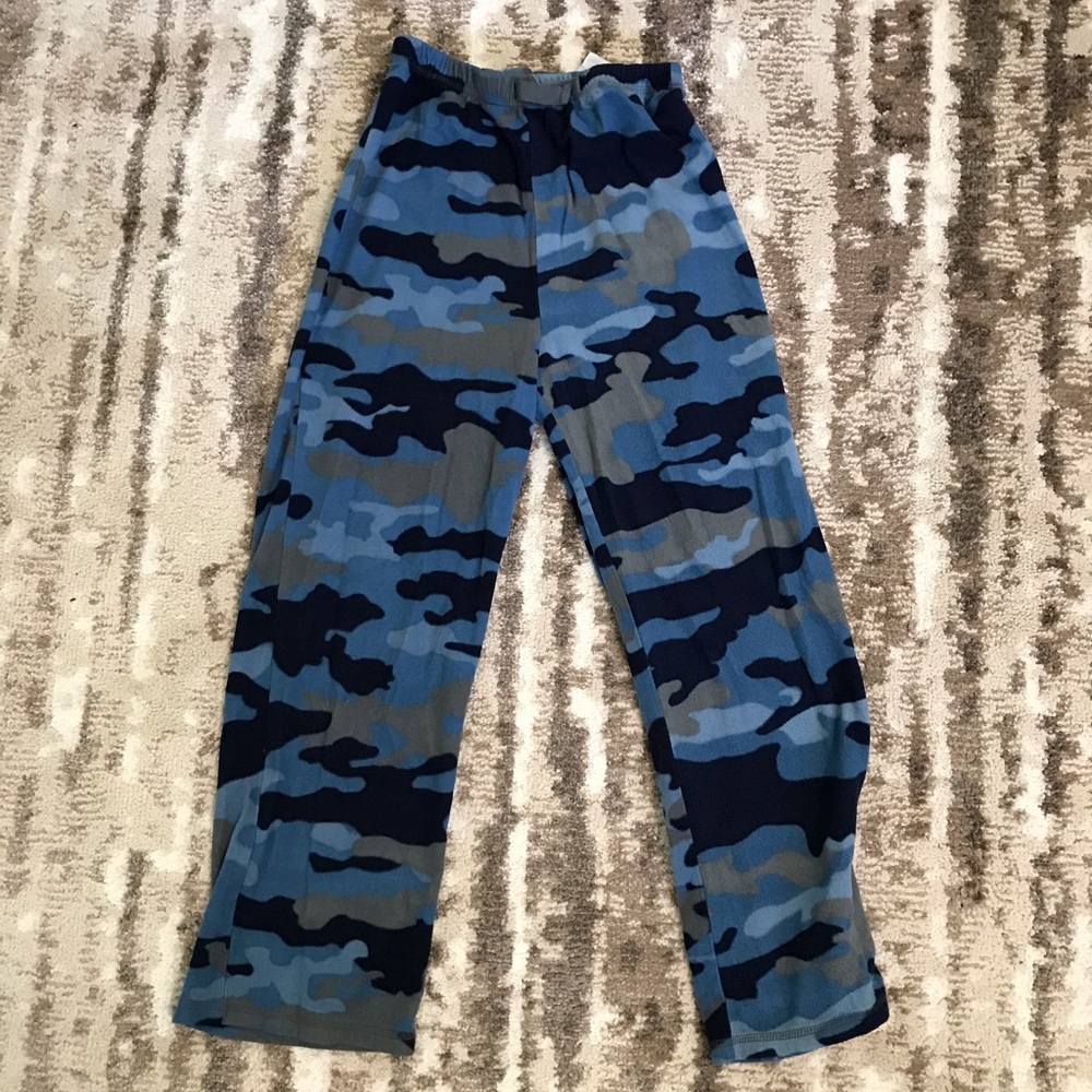 Blue camouflage pajama pants